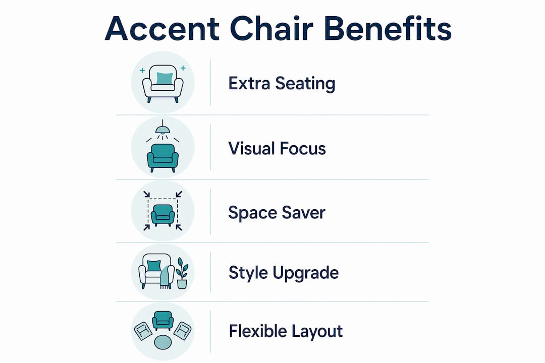 Infographic listing benefits of accent chairs