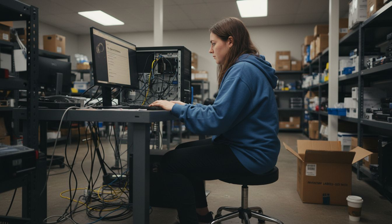 IT specialist updating e-commerce site settings