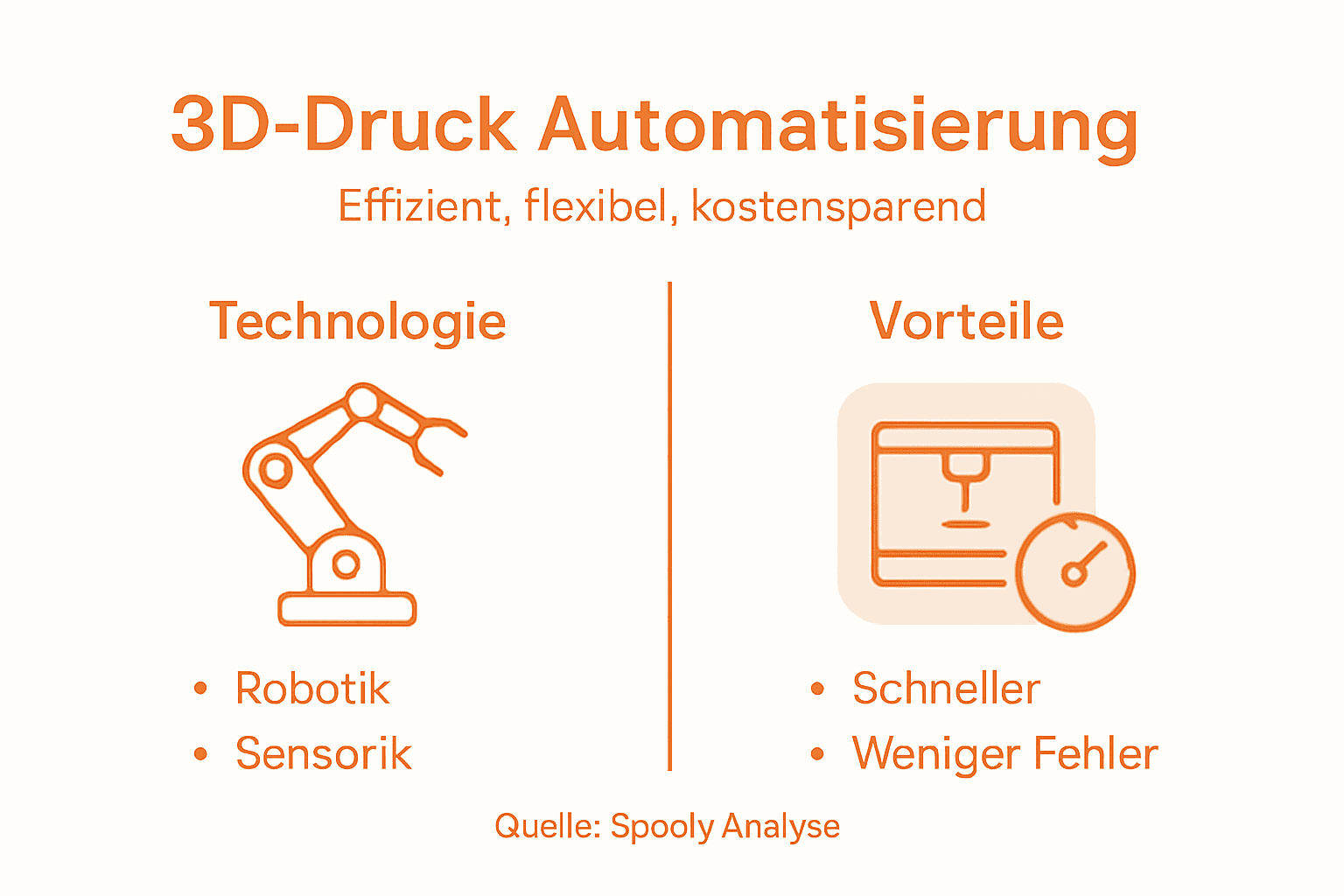 Infografik: Wie Automatisierung den 3D-Druck effizienter macht – Ihre Vorteile auf einen Blick