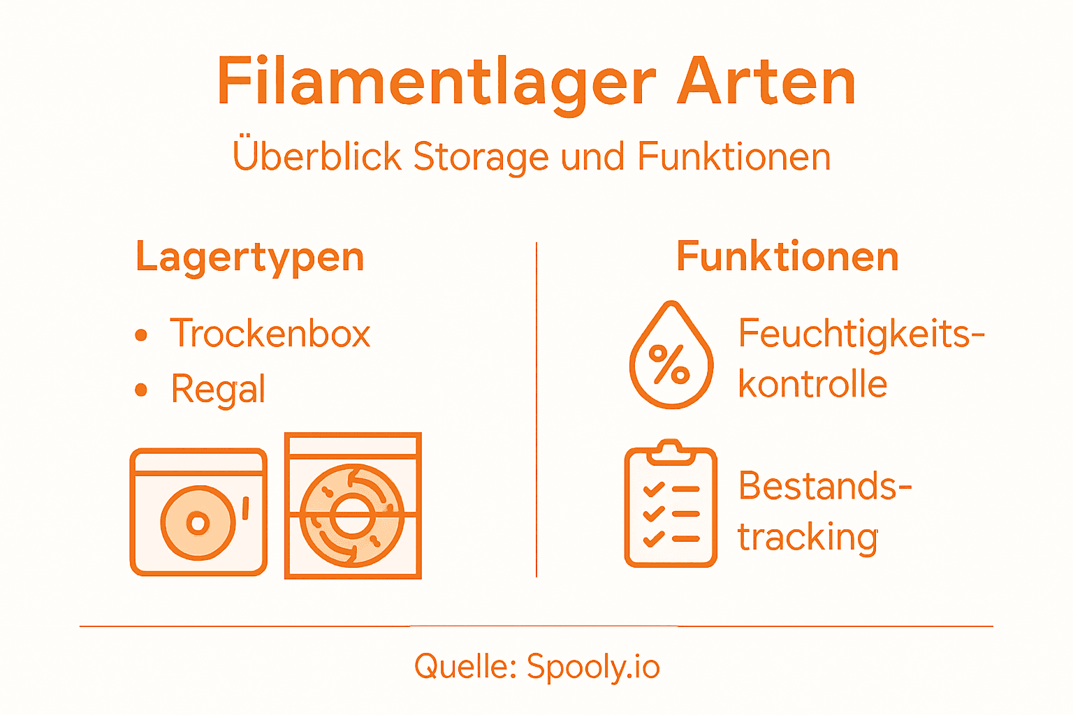 Übersicht: Verschiedene Filamentlager und ihre Einsatzmöglichkeiten