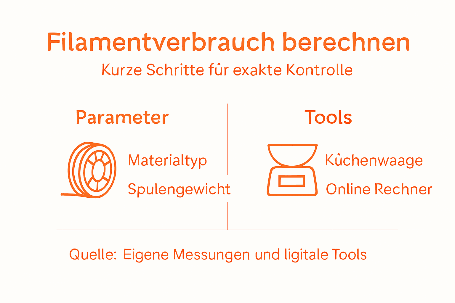 Übersicht: So berechnest du den Filamentverbrauch – wichtige Parameter und praktische Tools auf einen Blick