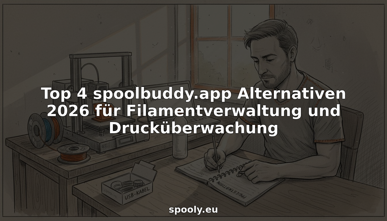 Ein Mann bereitet das Filament neben seinem 3D-Drucker am Schreibtisch vor.