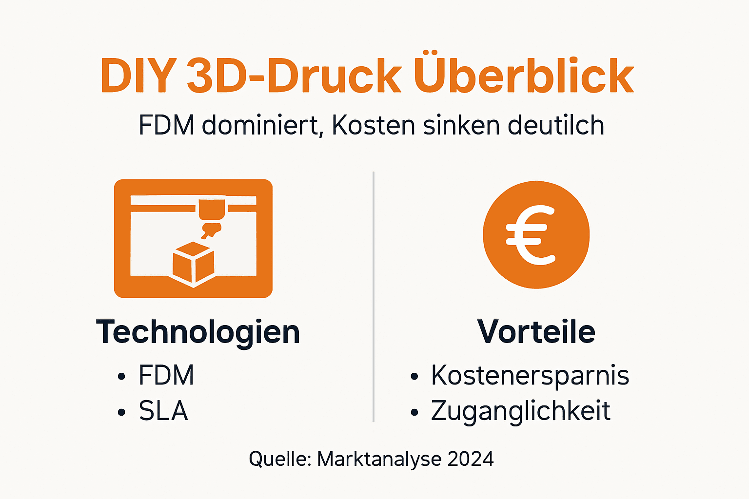 Infografik: Warum FDM beim 3D-Druck führend ist und welche Kostenvorteile das Verfahren bietet