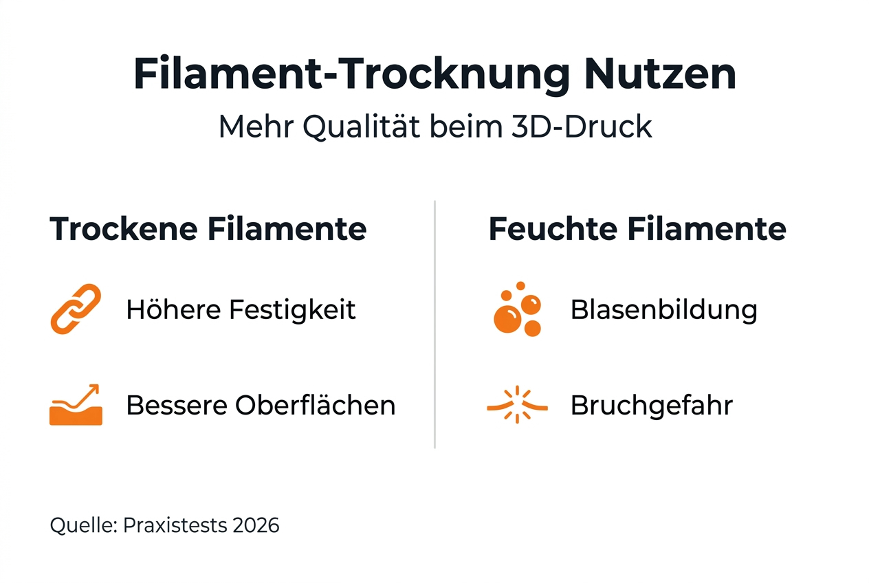 Infografik: So profitieren Sie von der richtigen Trocknung Ihres Filaments