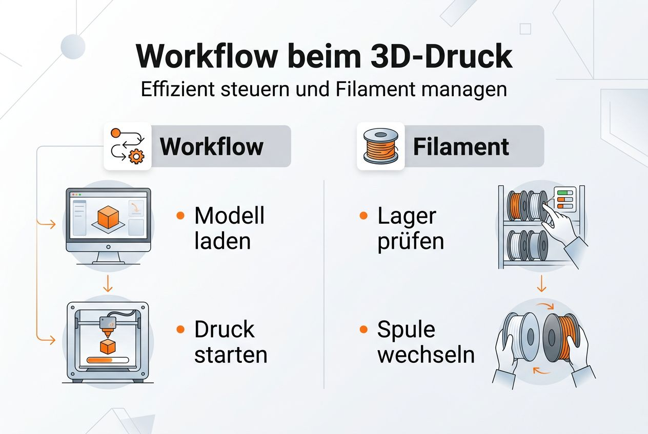 Infografik: Der Ablauf beim 3D-Druck und alles rund ums Filament