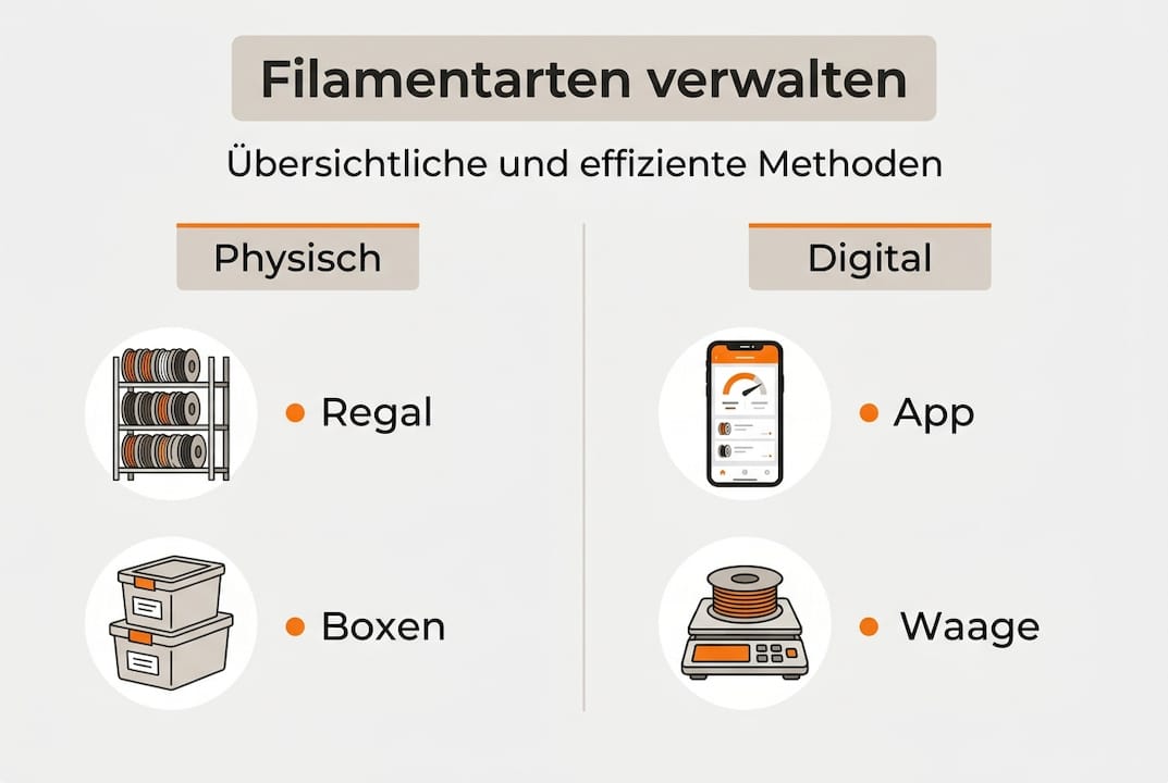 Übersicht zur Filamentverwaltung: So organisierst du deine Bestände – analog und digital