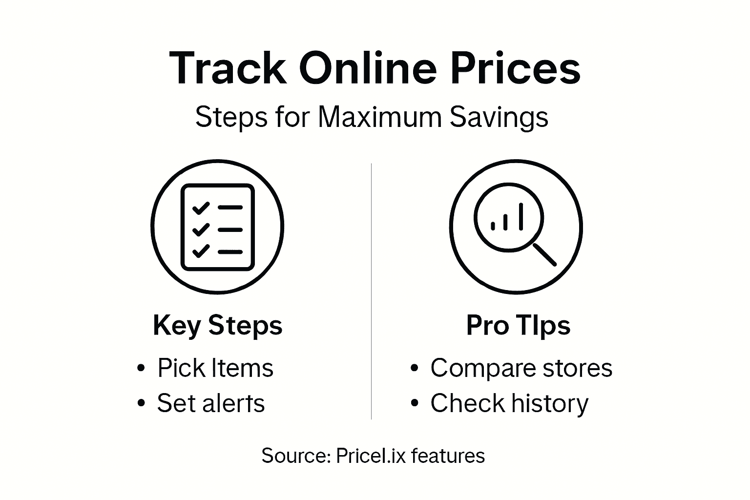 Infographic outlining steps to track online prices