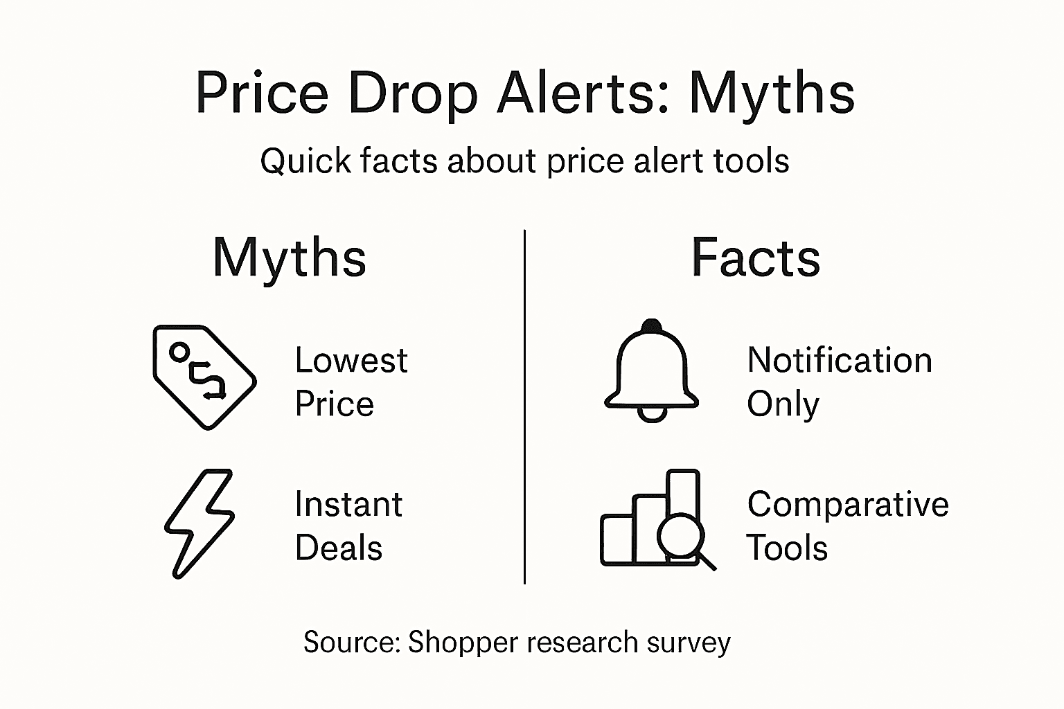 Infographic on price drop alert misconceptions