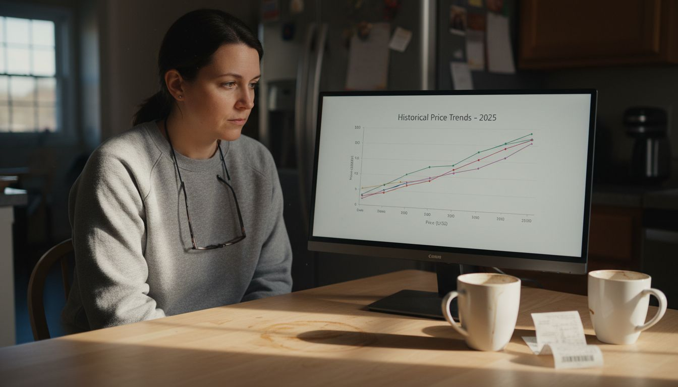 Shopper checks price history tracking dashboard