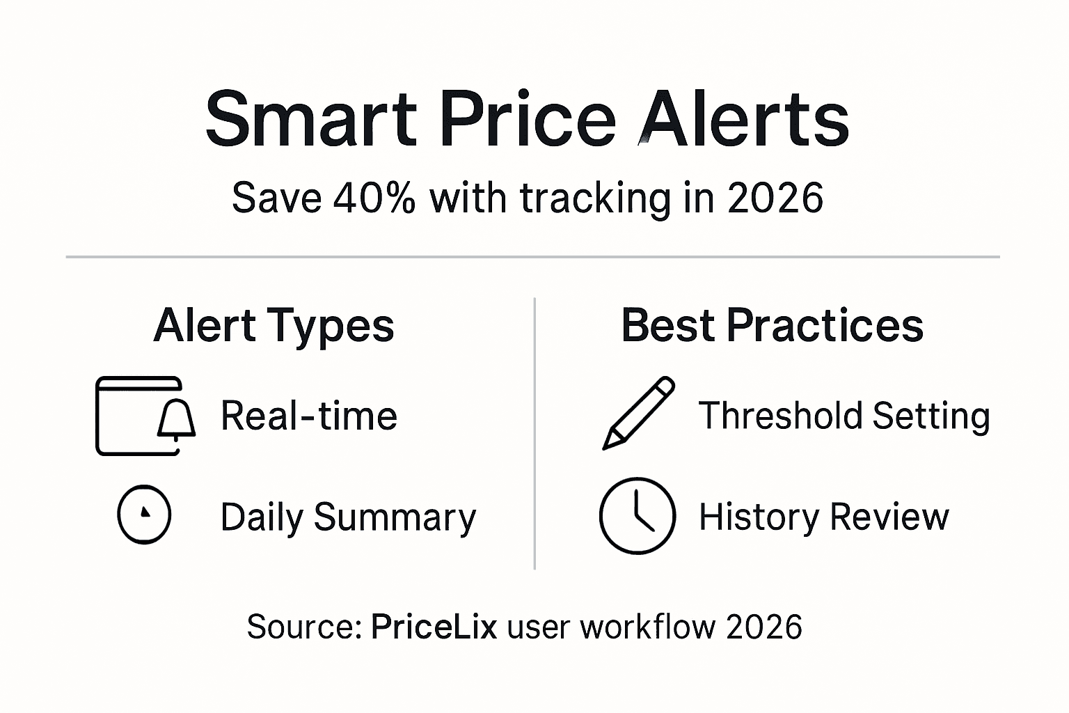 Infographic summarizing price alert strategies and best practices