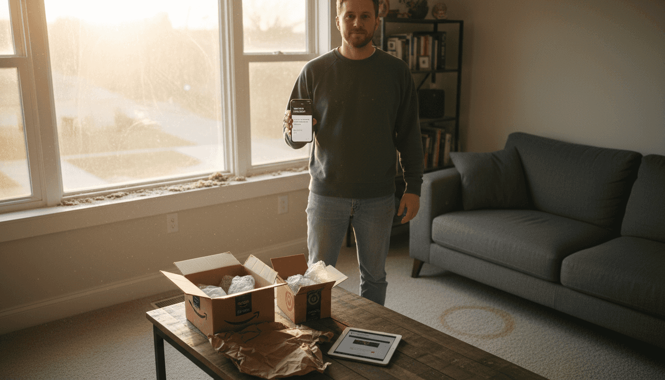 Man receiving holiday price alert notification