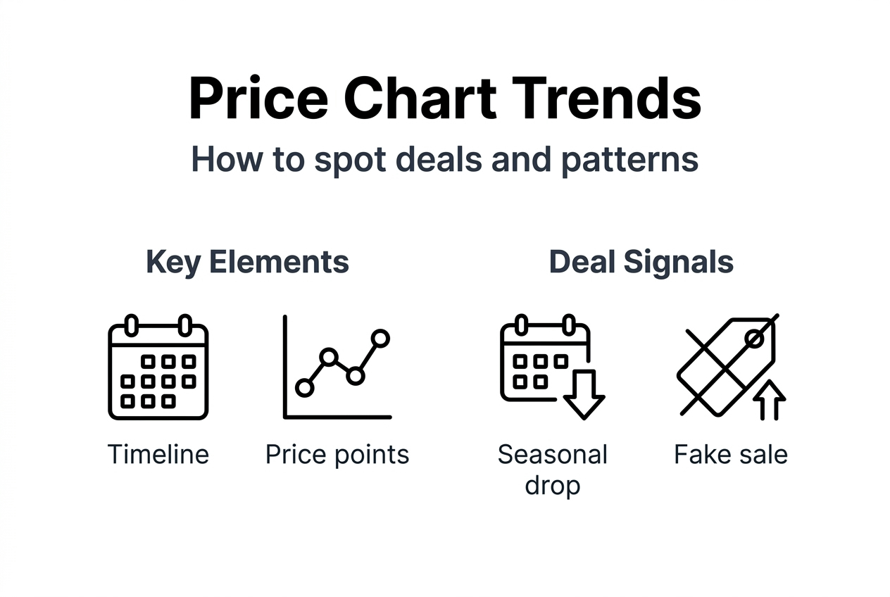 Infographic interpreting price chart trends