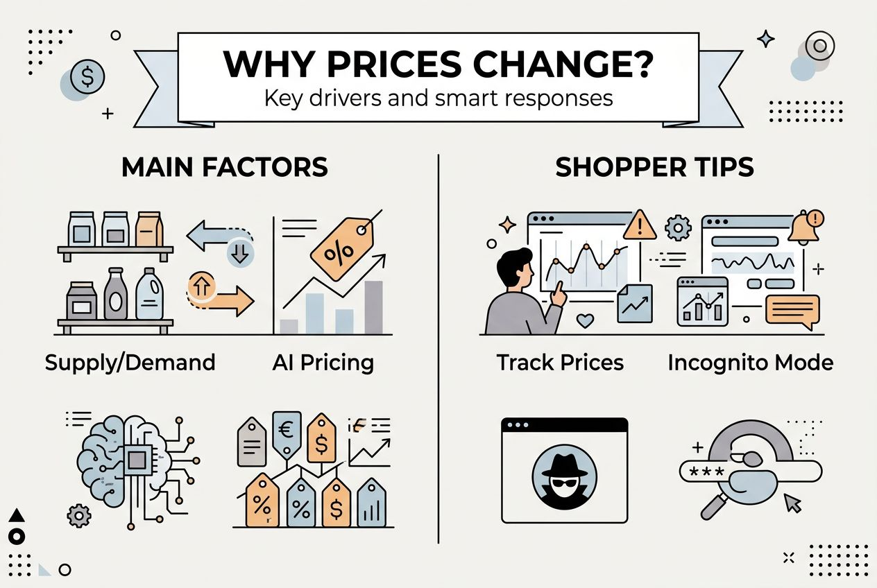 Infographic on causes and tips for price changes