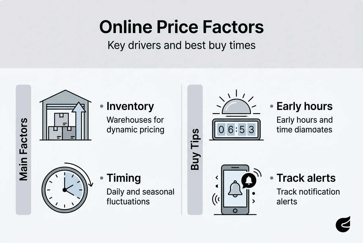 Infographic on online price change factors