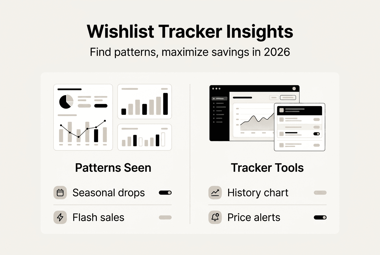 Infographic showing wishlist tracker savings features
