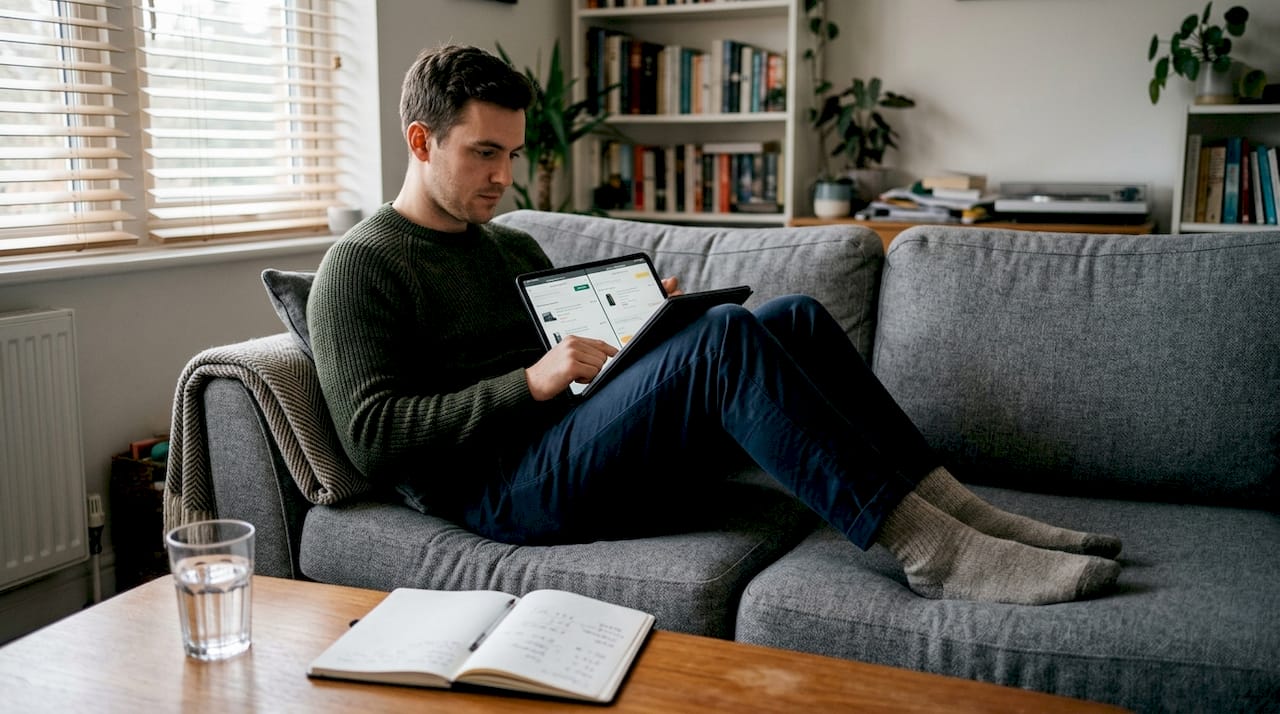Man reviewing shopping cart true costs