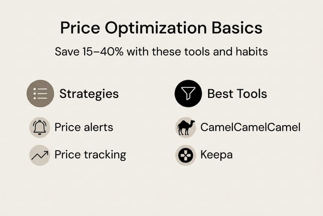 Infographic showing price optimization strategies and tools