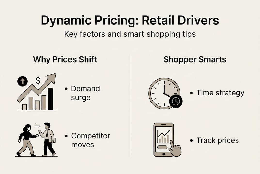 Infographic showing dynamic pricing drivers and tips