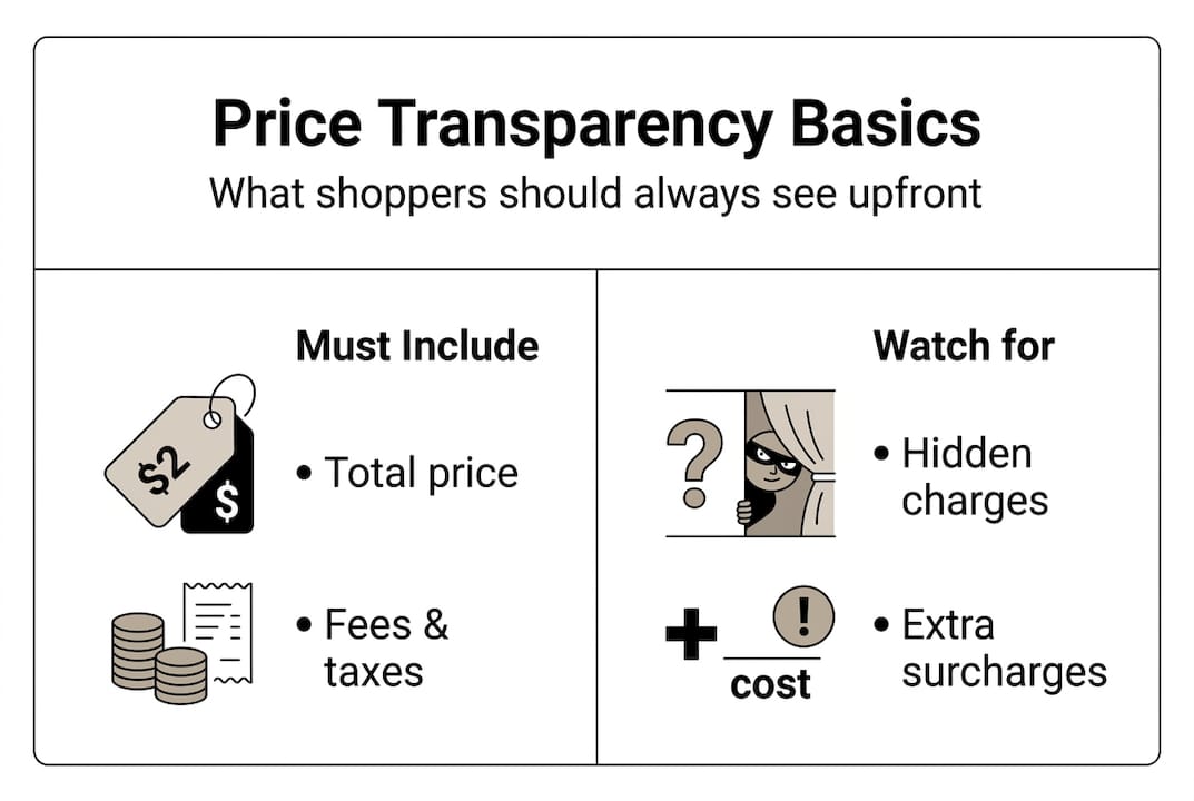 Infographic explaining price transparency essentials
