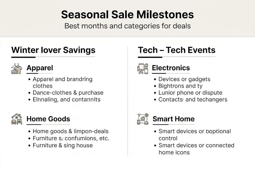 Infographic showing seasonal sale windows by category