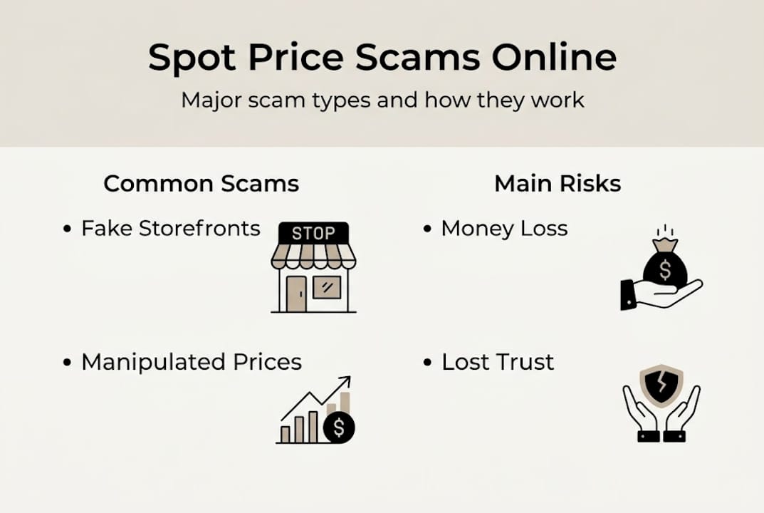 Infographic of price scam types and risks