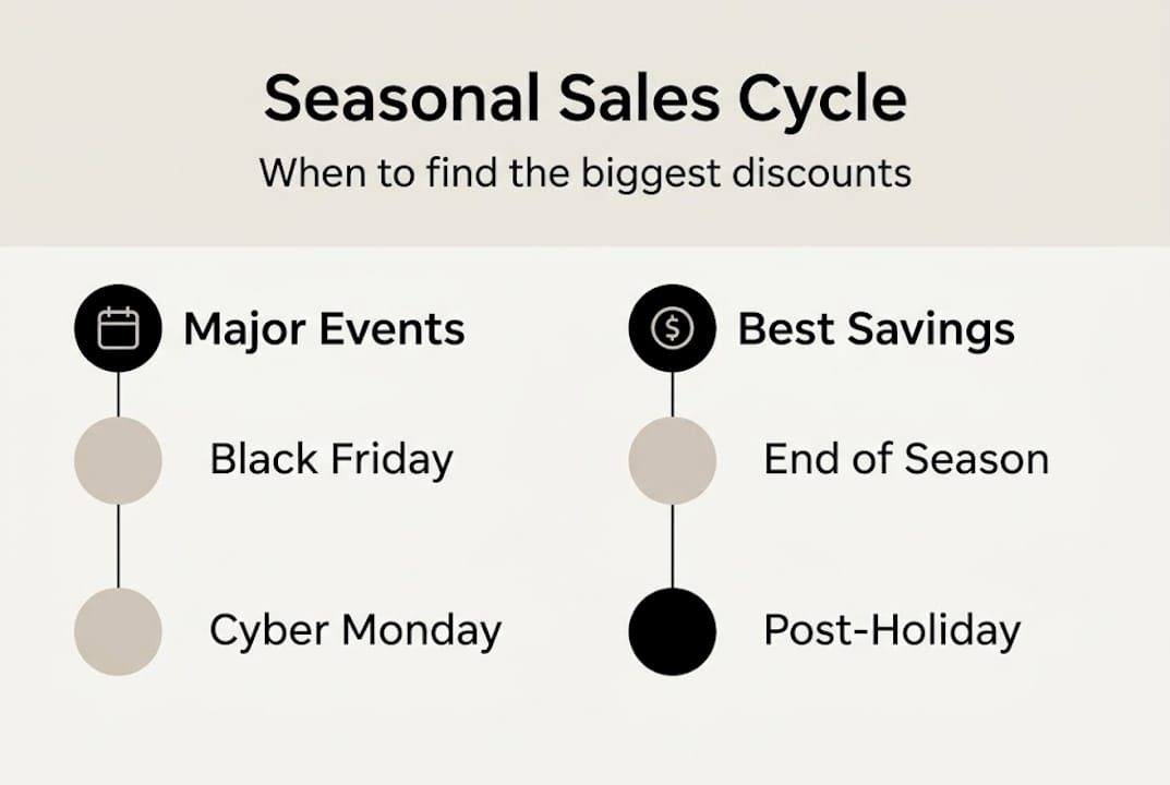 Infographic outlining events and savings periods