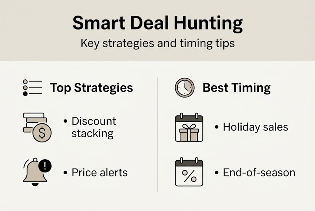 Infographic on deal hunting strategies and timing