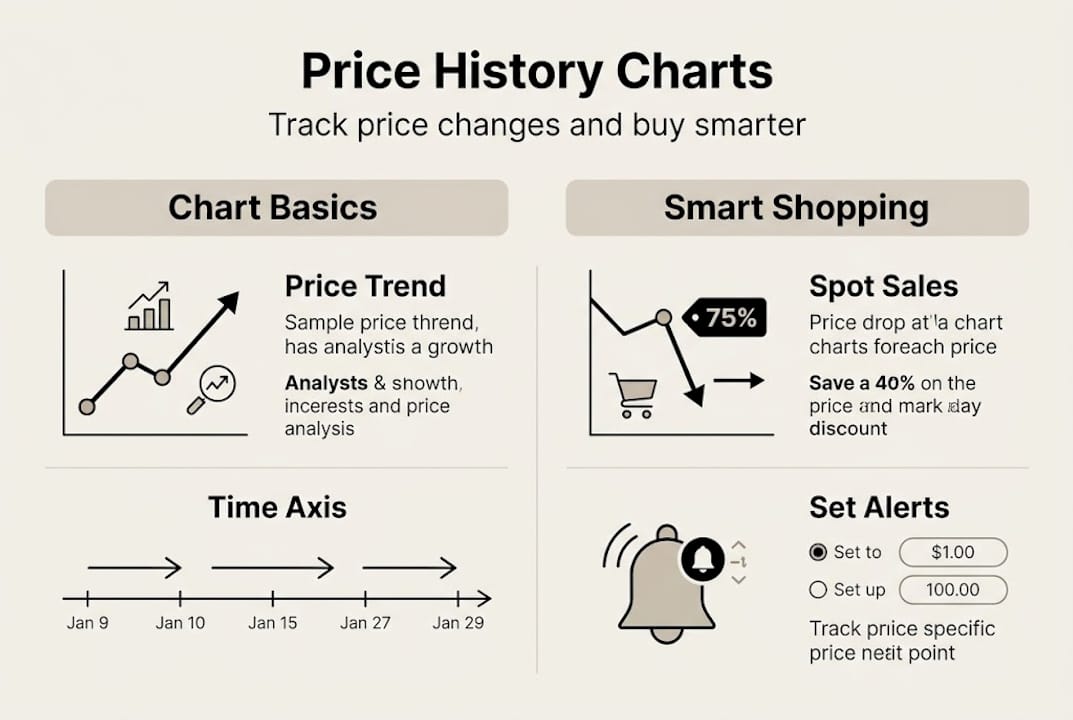 Infographic of price history chart basics and benefits