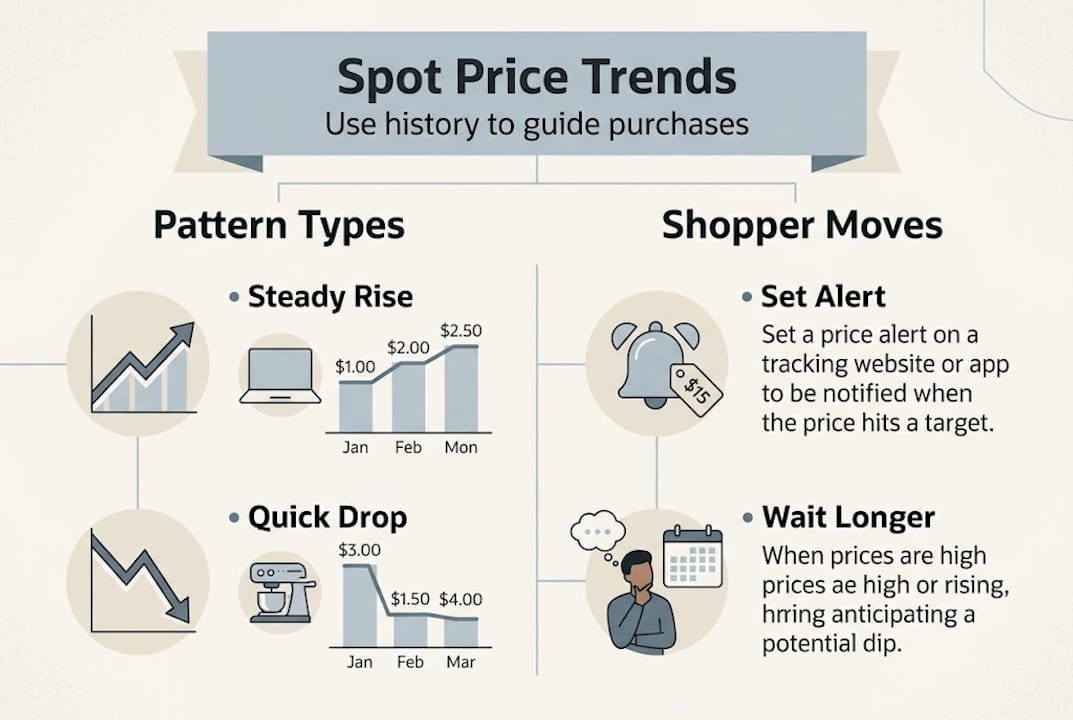Infographic showing price patterns and shopper actions