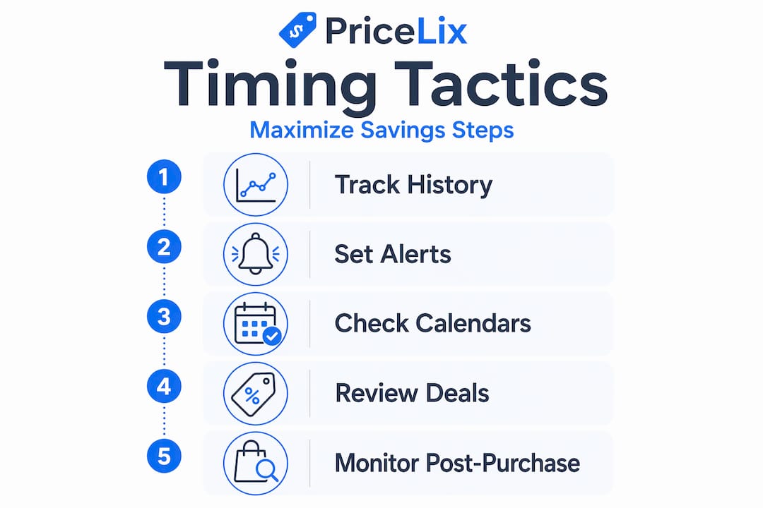 Infographic outlining market timing steps