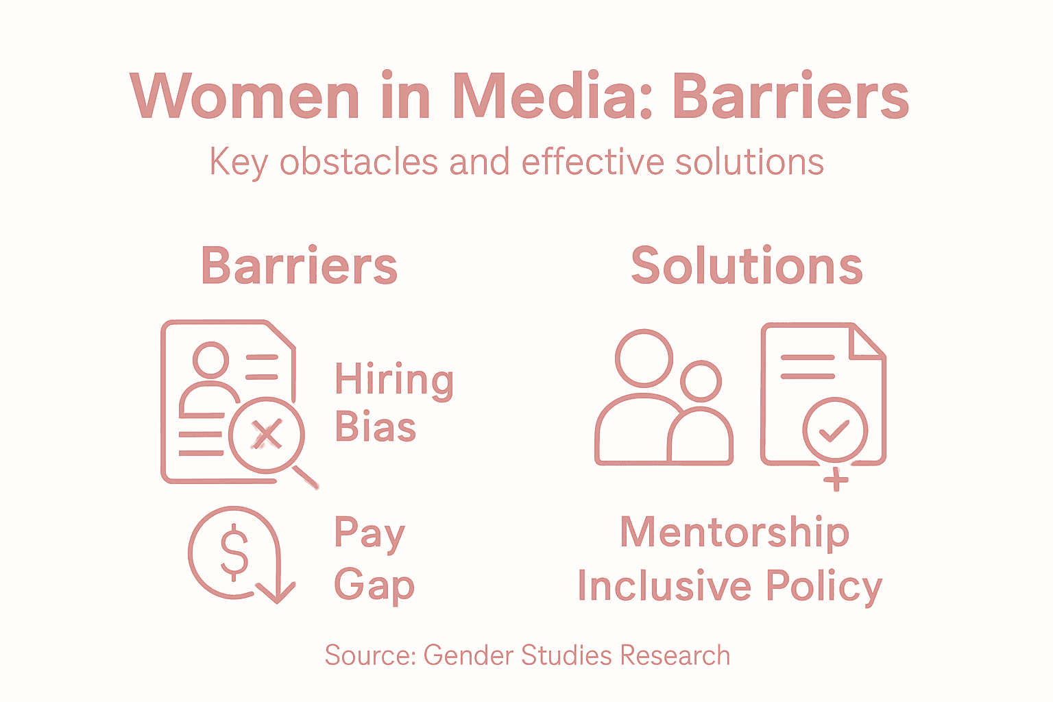 Infographic of media barriers and solutions