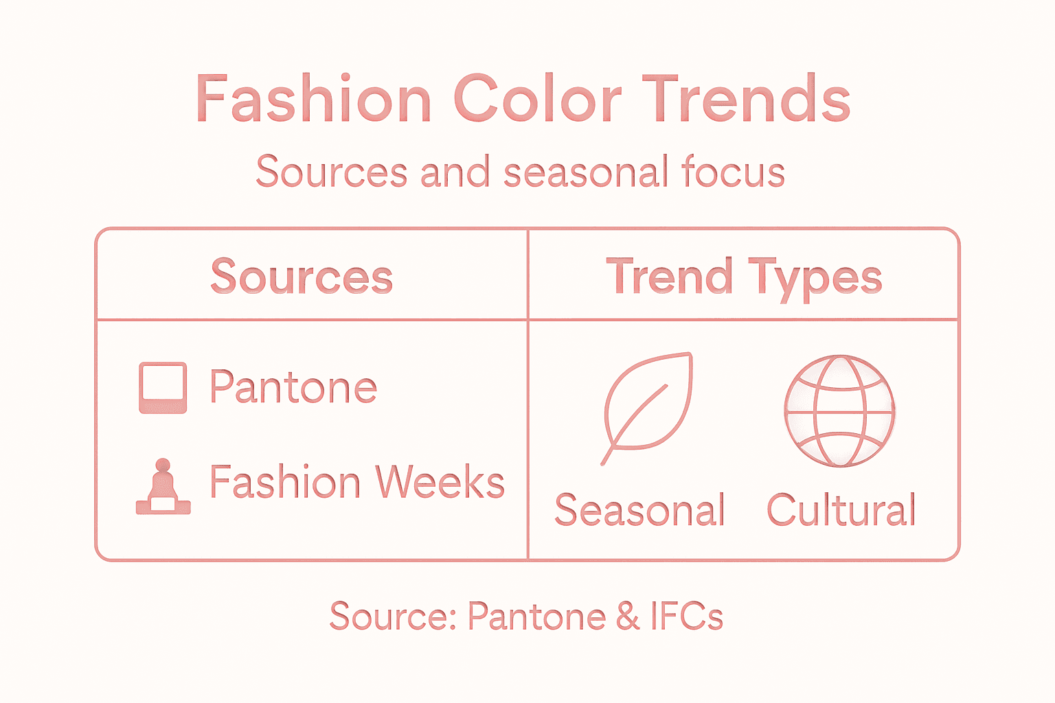 Infographic on fashion color trend sources