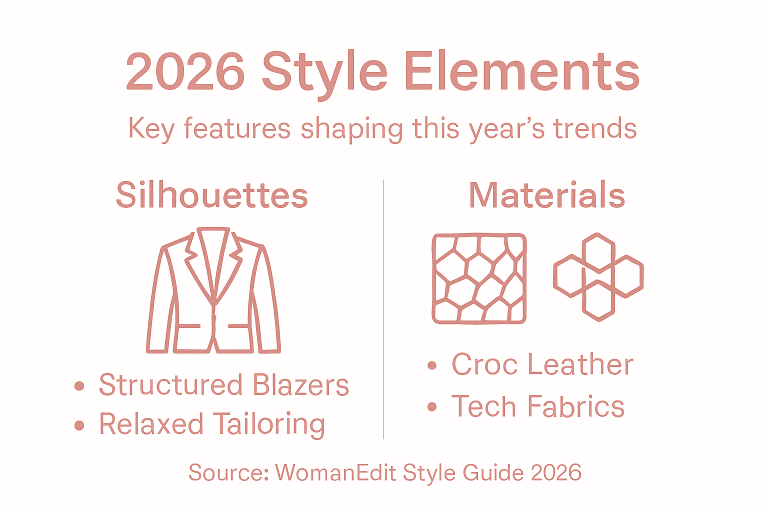 Infographic of 2026 fashion trend categories