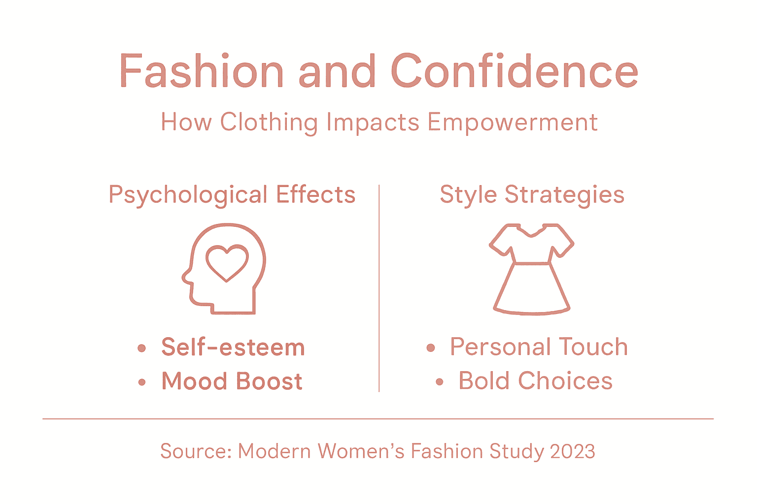 Infographic summarizing fashion’s effect on confidence