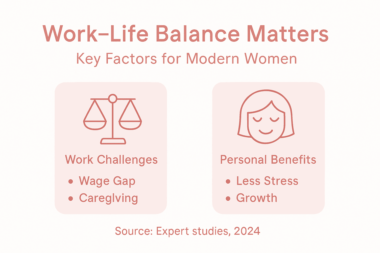 Why Work-Life Balance Matters for Modern Women Infographic on women’s work-life balance benefits and challenges
