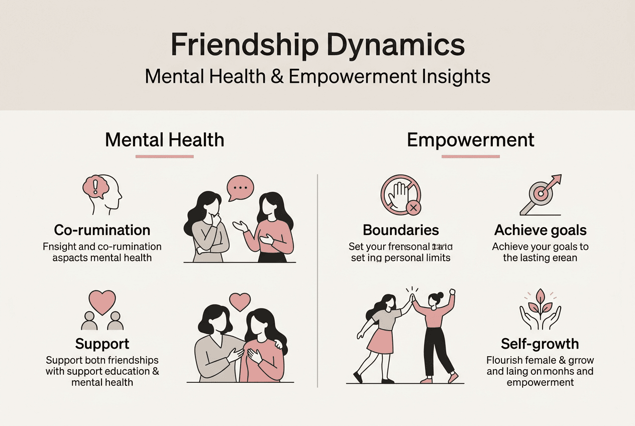 Infographic showing friendship mental health factors
