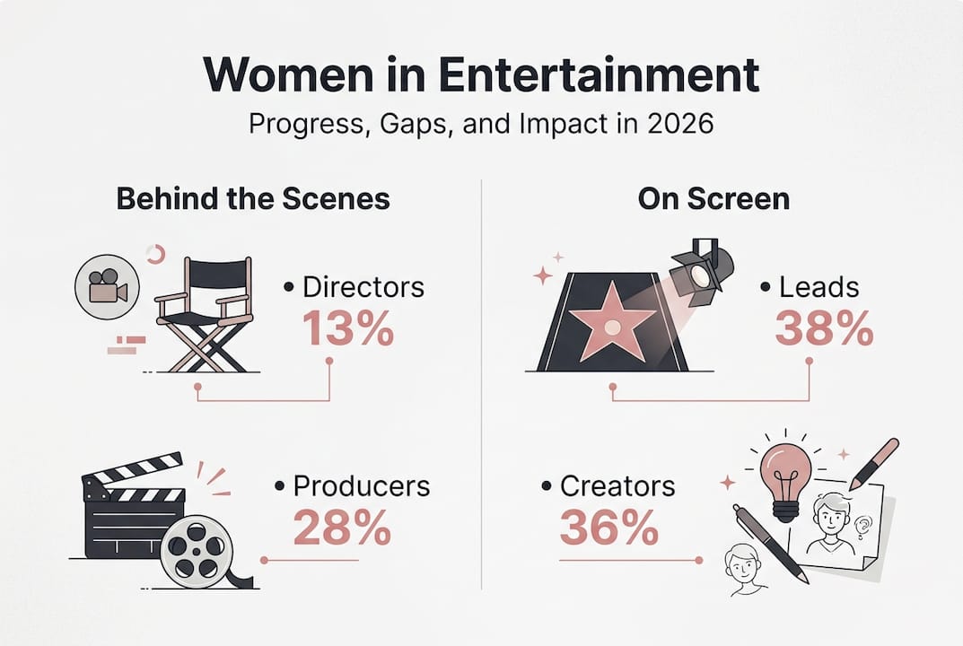 Infographic of women’s roles in entertainment industry