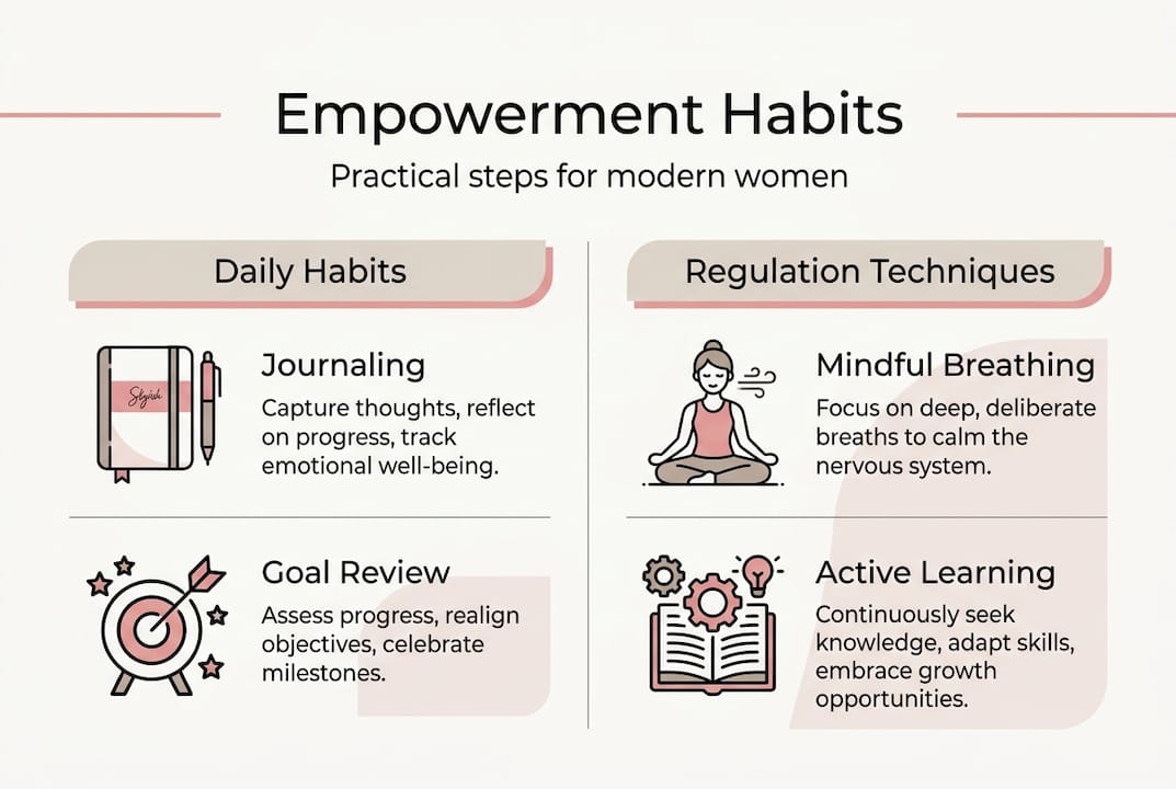 Infographic listing empowerment habits and techniques