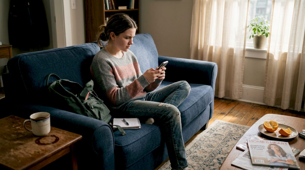 Teen girl reflecting on media images