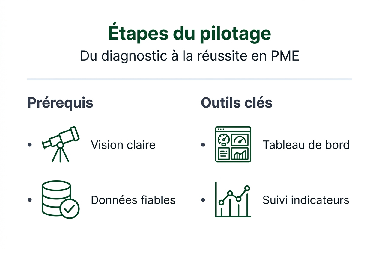 Infographie : les étapes essentielles et les outils incontournables pour piloter efficacement votre entreprise