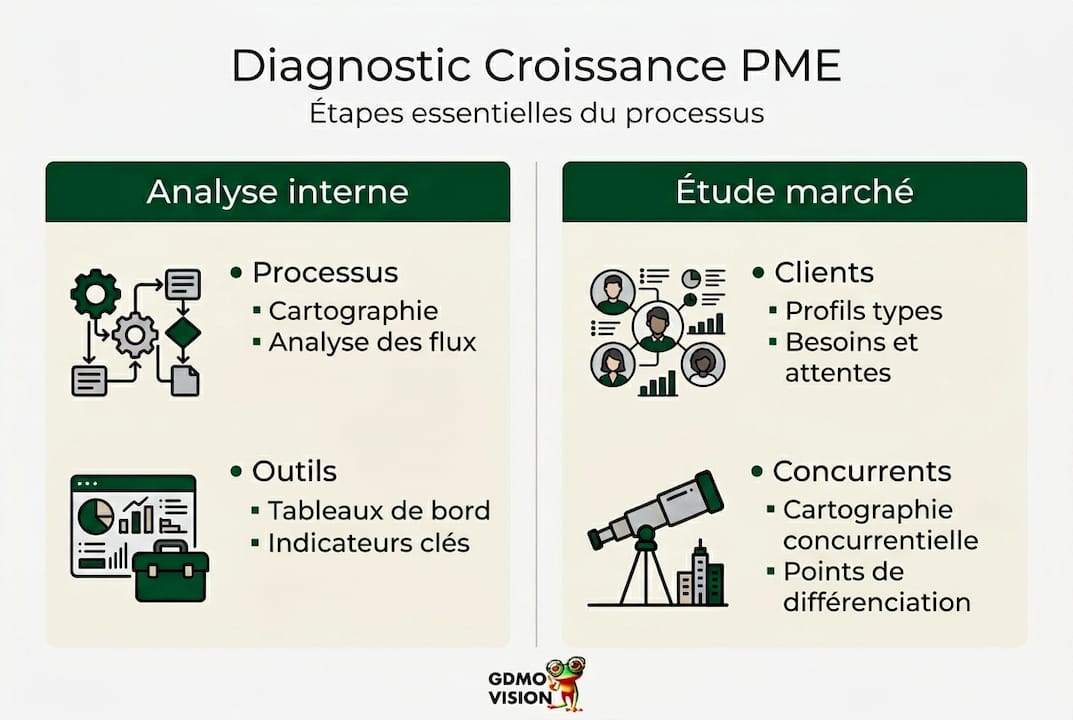 Les grandes étapes du diagnostic de croissance pour les PME en un coup d’œil