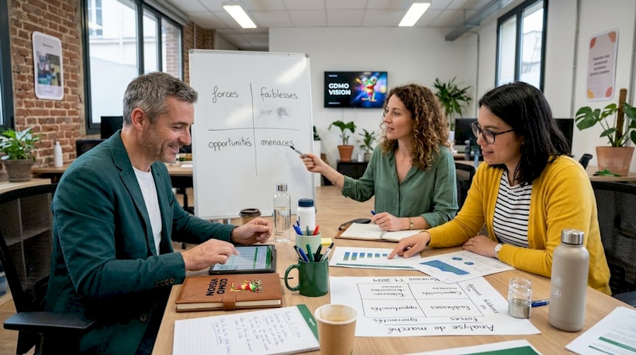 L’équipe passe en revue le diagnostic financier lors de la réunion.