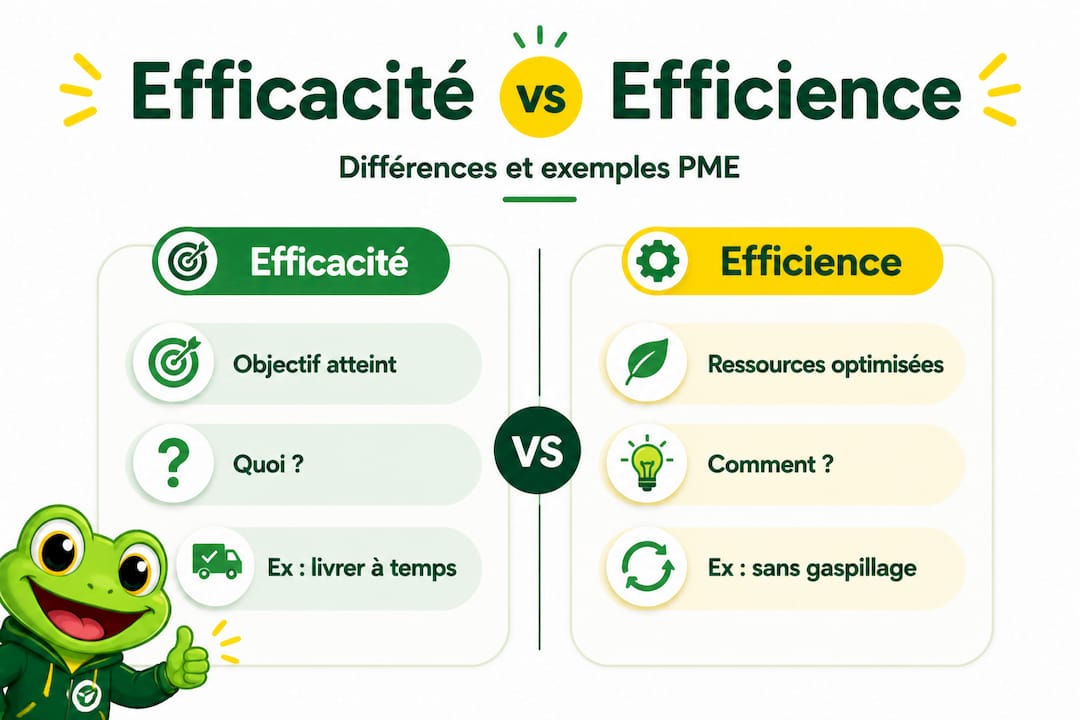 Infographie : comprendre la différence entre efficacité et efficience dans les PME
