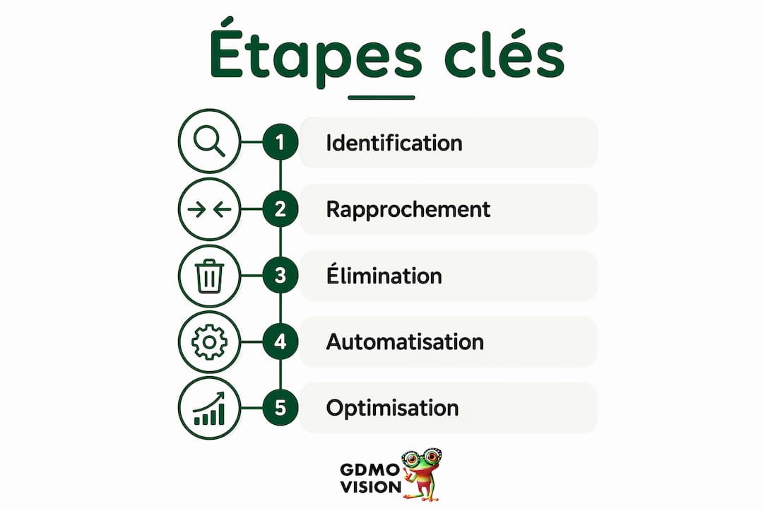 Schéma illustrant les différentes étapes du processus de gestion entre entreprises