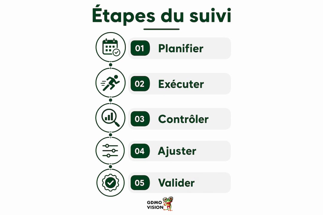 Découvrez, en un coup d’œil, les différentes étapes clés pour assurer le suivi efficace d’un plan d’action en entreprise grâce à cette infographie.