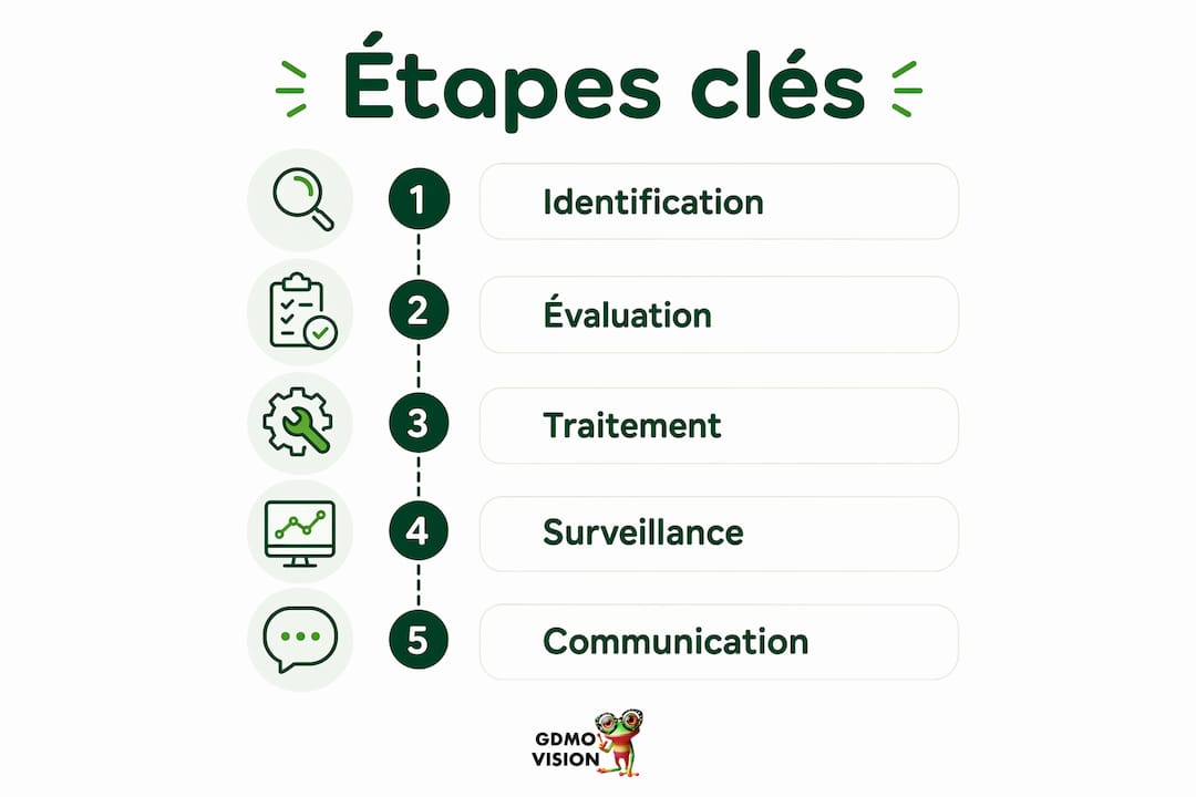 Schéma pratique des différentes étapes de la gestion des risques