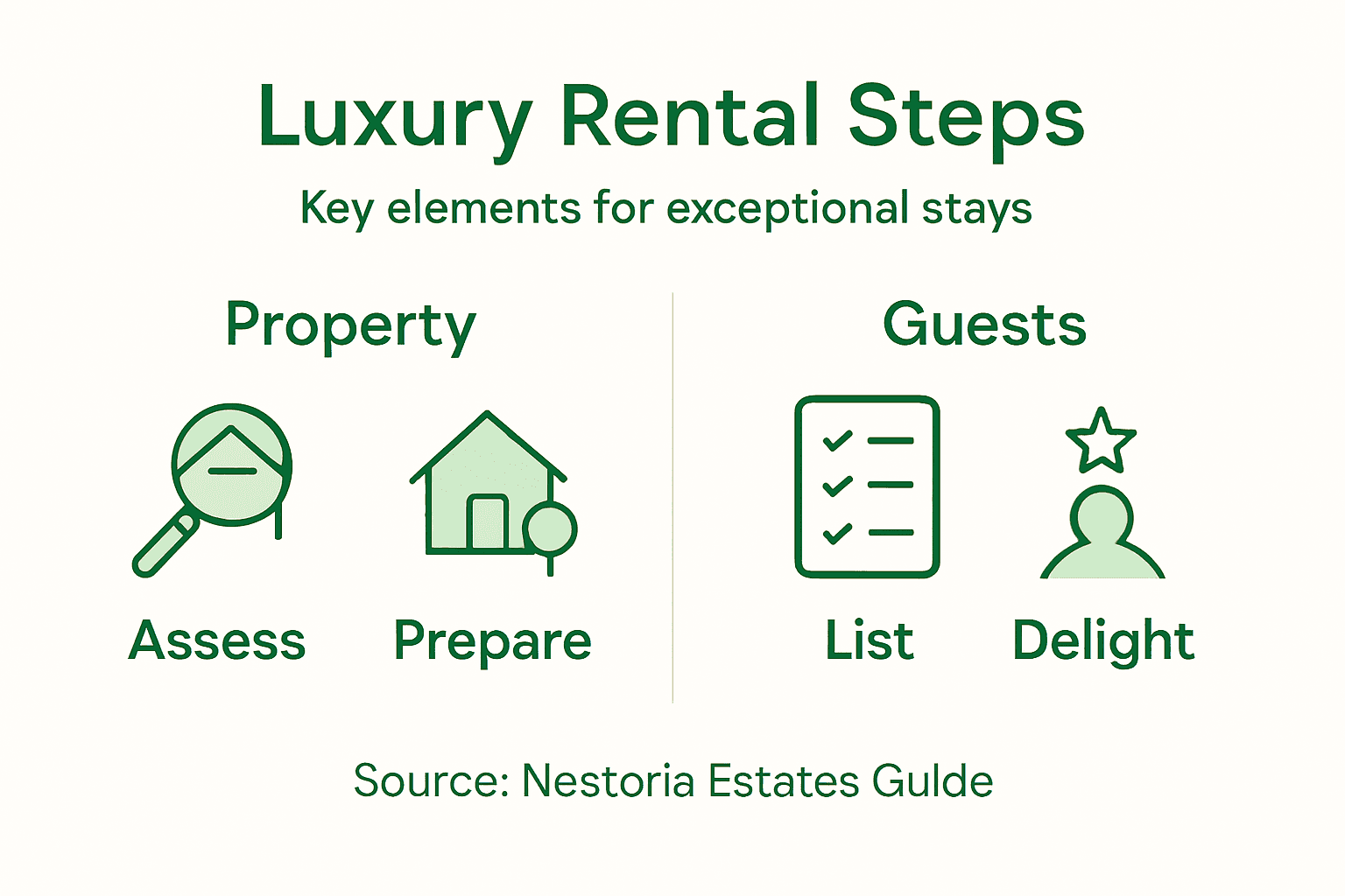 Infographic with steps for luxury property management