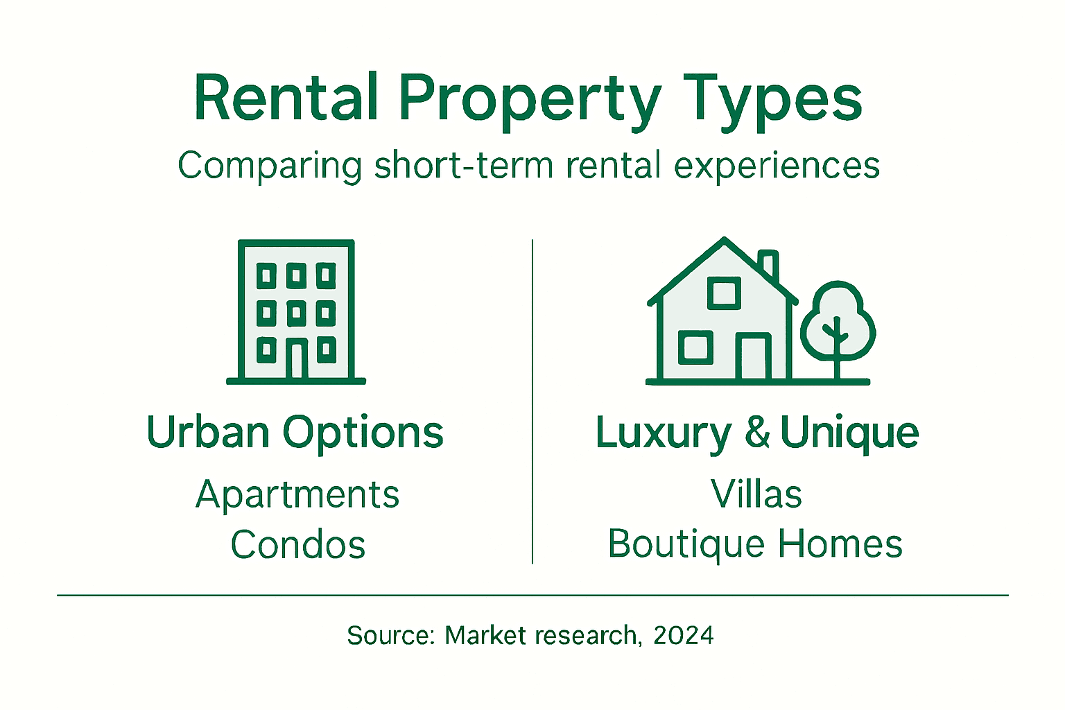 Infographic comparing short-term rental property types