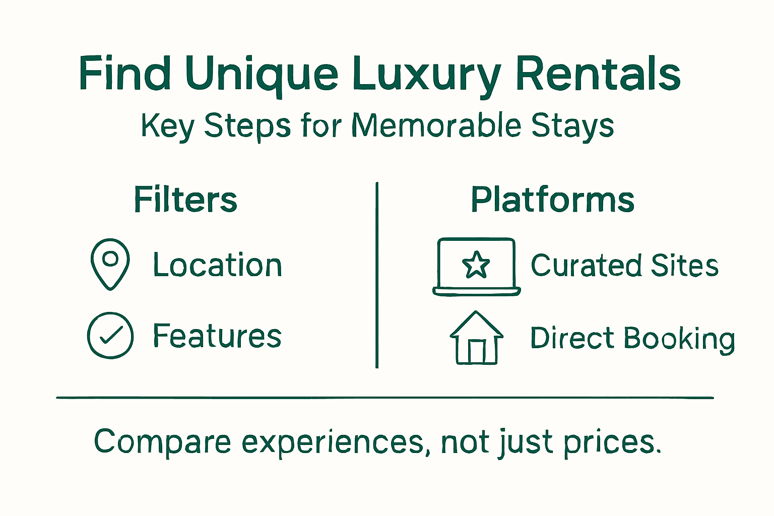 Infographic: steps for finding unique luxury rentals