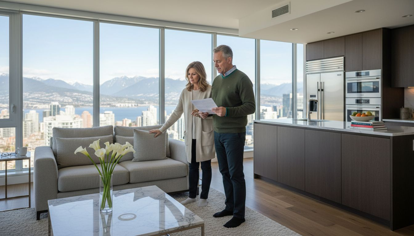 Couple inspecting luxury Vancouver rental